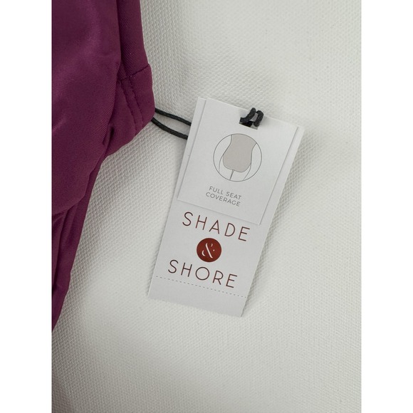 Shade‎ & Shore One Piece Swimsuit Square Neck Cap Sleeve Plum Purple S - Picture 10 of 10